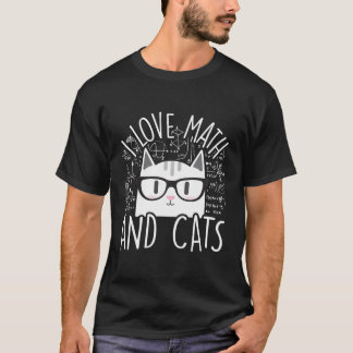 Camiseta Me Encantan Las Matemáticas Y Los Gatos Guay Kitty