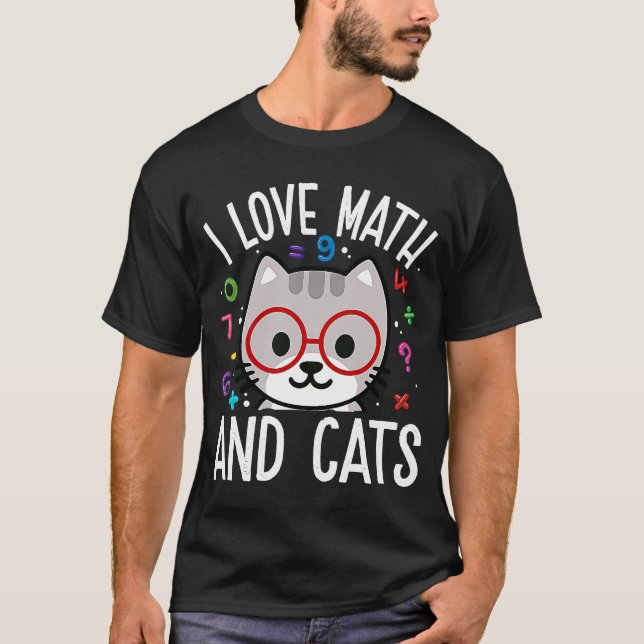 Camiseta Me Encantan Las Matemáticas Y Los Gatos Kitty Kitt (Anverso)