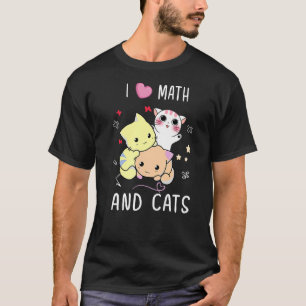 Camiseta Me Encantan Las Matemáticas Y Los Gatos La Forma D