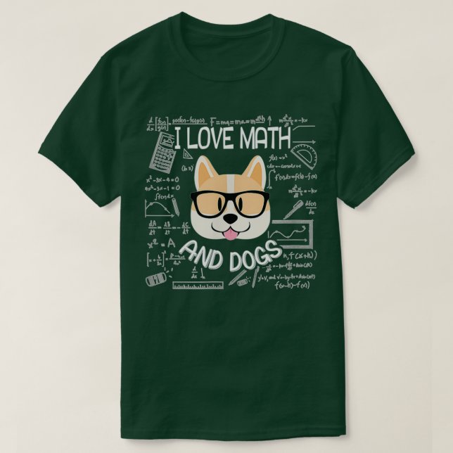 Camiseta Me Encantan Las Matemáticas Y Los Perros Las Mamáe (Diseño del anverso)