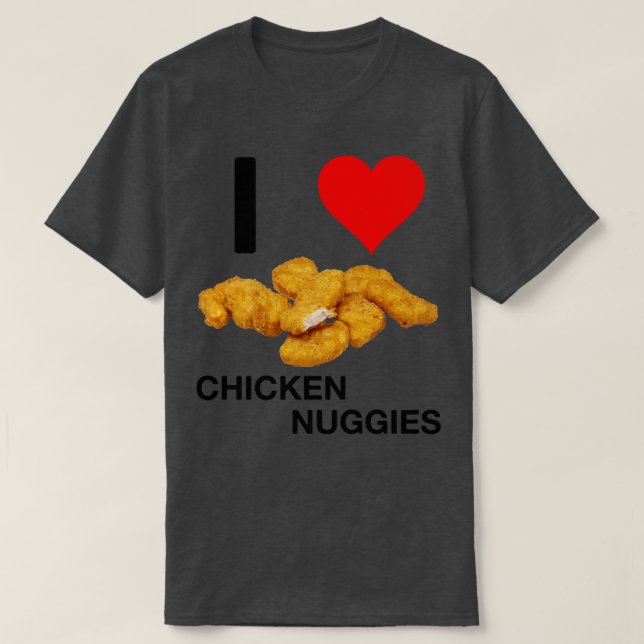 Camiseta Me encantan las nuggies de pollo (Diseño del anverso)