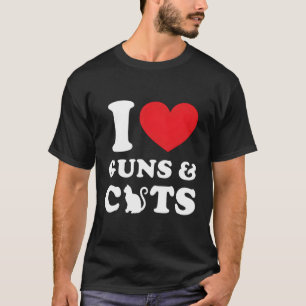 Camiseta Me Encantan Las Pistolas Y Los Gatos Un Regalo Gra