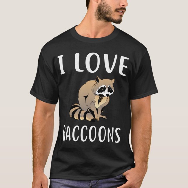 Camiseta Me encantan las RACCONEXIONES Diseño Funny RACCOON (Anverso)