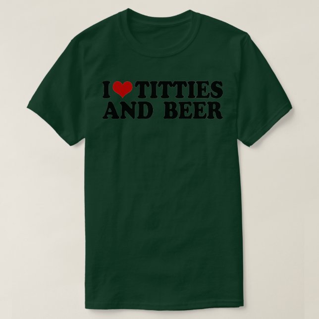 Camiseta Me encantan las tetas y la cerveza de los hombres  (Diseño del anverso)
