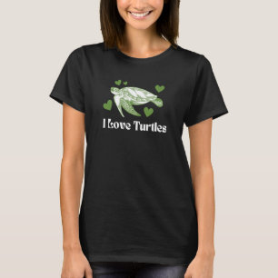 Camiseta Me encantan las tortugas de color verde animal tor
