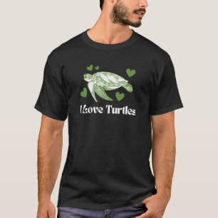 Camiseta Me encantan las tortugas de color verde animal tor