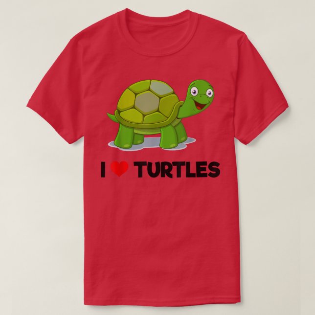 Camiseta Me Encantan Las Tortugas Del Corazón Tee (Diseño del anverso)