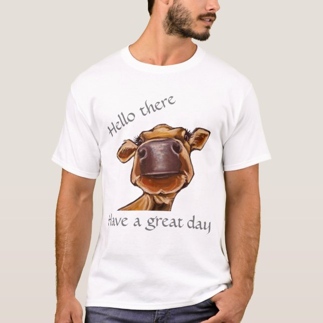 Camiseta ¡Me encantan las vacas! Cerrar la vaca/texto edita (Anverso)