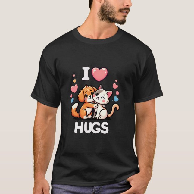 Camiseta Me Encantan Los Abrazos De Perro Gato Amistad Libr (Anverso)