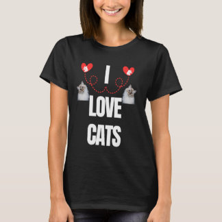 CAMISETA ME ENCANTAN LOS AMANTES DE GATOS COLORIDOS PRESENT