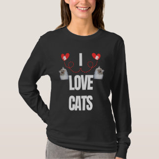 CAMISETA ME ENCANTAN LOS AMANTES DE GATOS COLORIDOS PRESENT