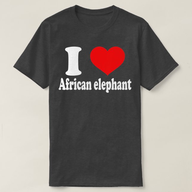 Camiseta Me encantan los animales elefantes africanos (Diseño del anverso)