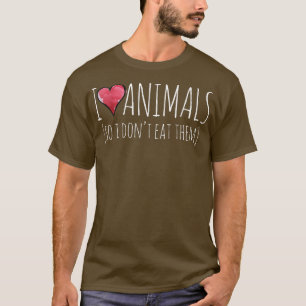 Camiseta Me encantan los animales para no comerlos veganos