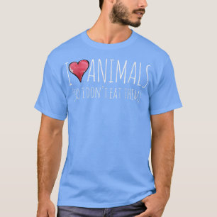 Camiseta Me encantan los animales para no comerlos veganos 