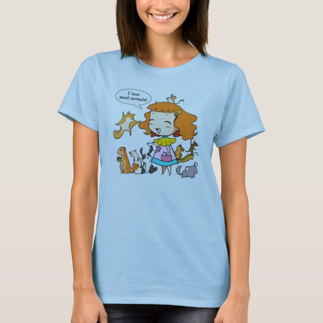 Camiseta Me encantan los animales pequeños (Anverso)