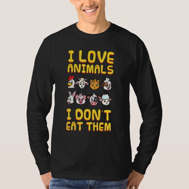 Camiseta Me Encantan Los Animales Que No Les Comí Vegetaria (Anverso)