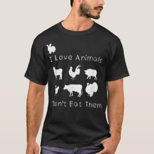 Camiseta Me encantan los animales que no los como, una dive