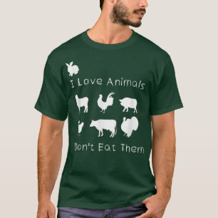Camiseta Me encantan los animales que no los como, una dive