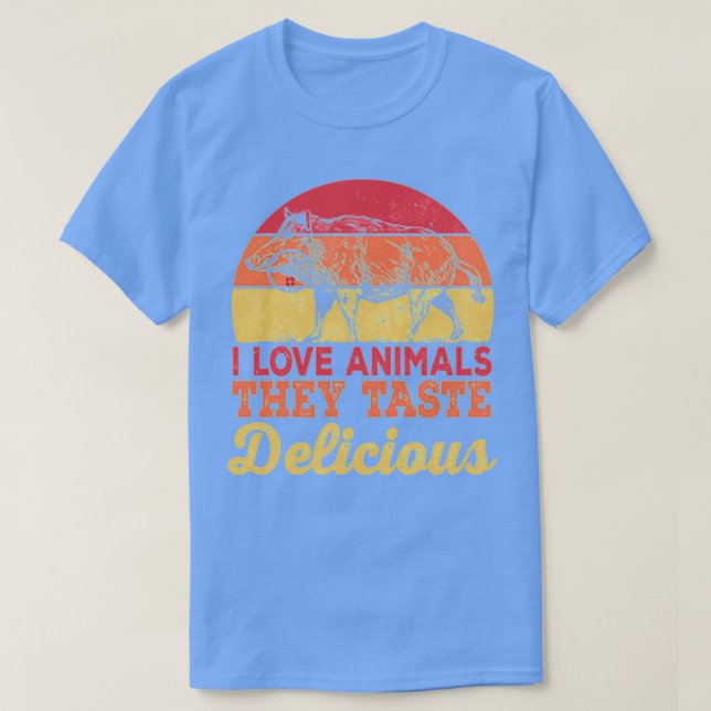 Camiseta Me encantan los animales que saben delicioso 1 (Diseño del anverso)