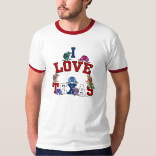 Camiseta Me encantan los armadillos de colores de Texas