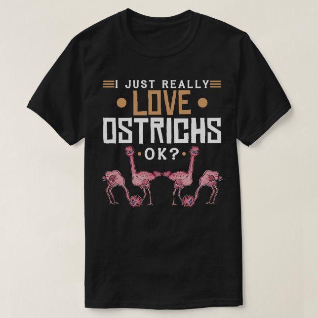 Camiseta Me encantan los avestruces. (Diseño del anverso)