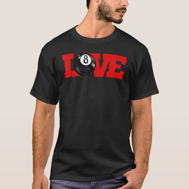 Camiseta Me encantan los billares 8 jugadores de billar Car (Anverso)