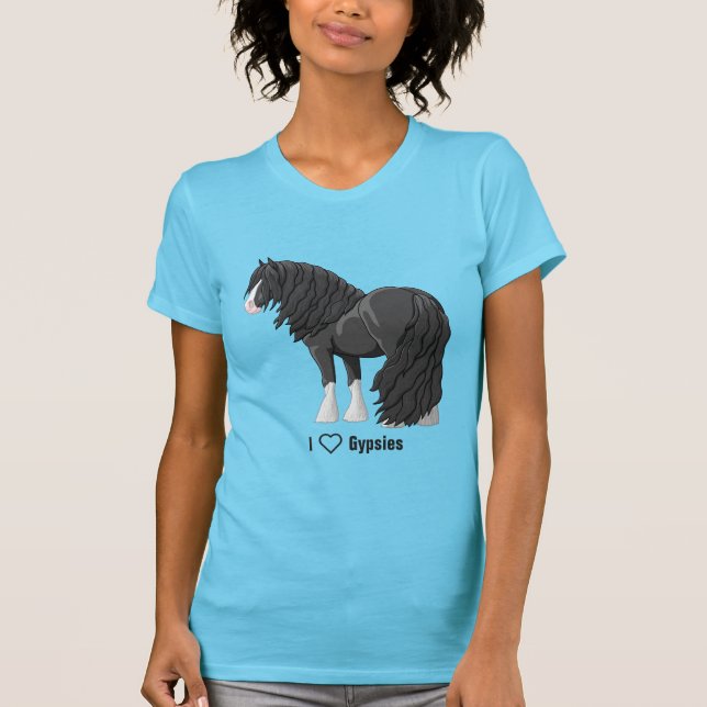 Camiseta Me encantan los Caballos Borradores de Vanner Gita (Anverso)
