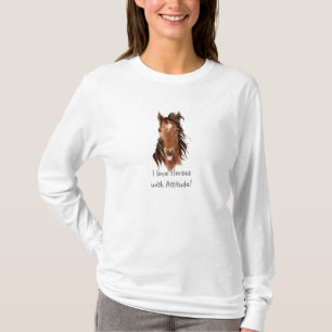 Camiseta Me encantan los caballos con una cita divertida de