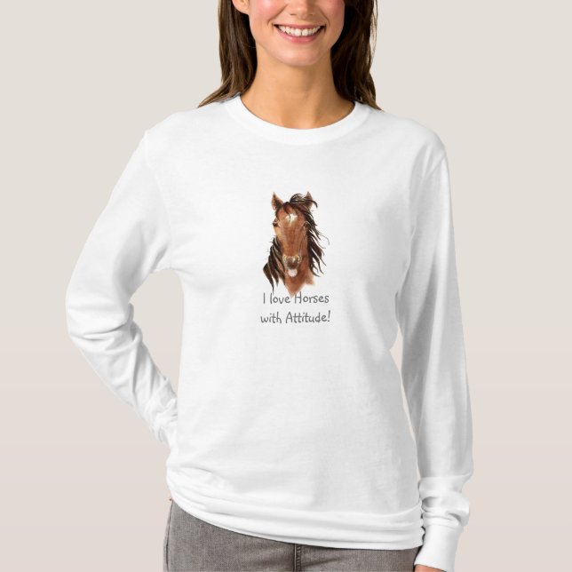 Camiseta Me encantan los caballos con una cita divertida de (Anverso)