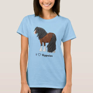 Camiseta Me encantan los caballos de reclutamiento gitanos