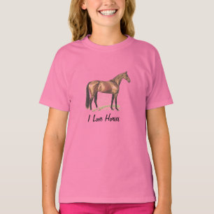 Camiseta ME ENCANTAN LOS CABALLOS Toroughbred Horse
