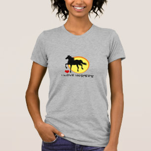 Camiseta Me encantan los caballos y los caballos negros que