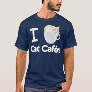 Camiseta Me encantan los cafés para gatos