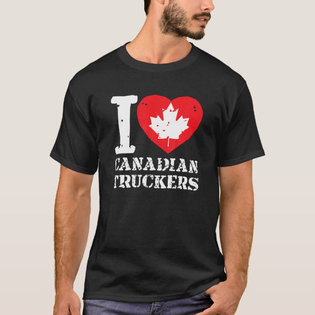 Camiseta Me encantan los camiones canadienses (Anverso)