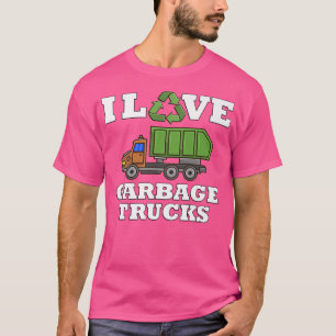 Camiseta Me encantan los camiones de basura para niños homb