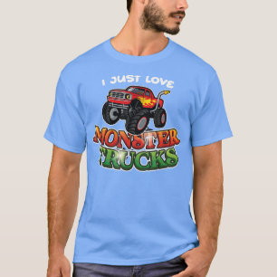 Camiseta Me encantan los camiones monstruo - Camión rojo y 