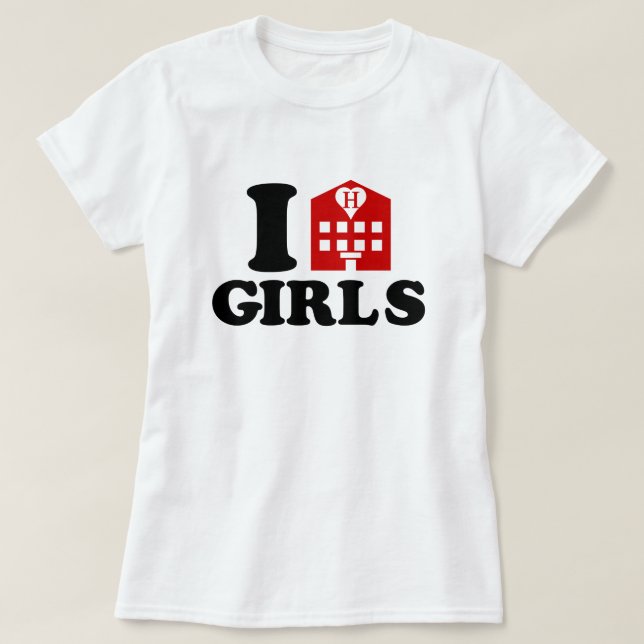 Camiseta Me encantan los Chicas de los hoteles (Diseño del anverso)