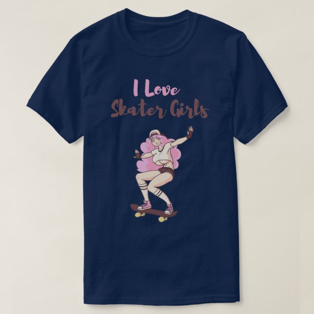 Camiseta Me encantan los Chicas de patinaje (Diseño del anverso)