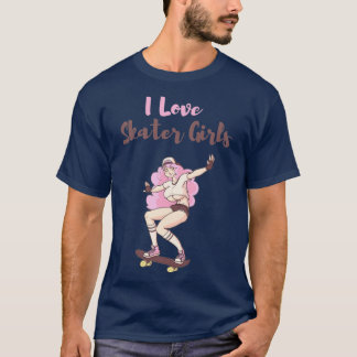 Camiseta Me encantan los Chicas de patinaje