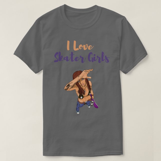 Camiseta Me encantan los Chicas de patinaje 4 (Diseño del anverso)