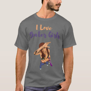 Camiseta Me encantan los Chicas de patinaje 4