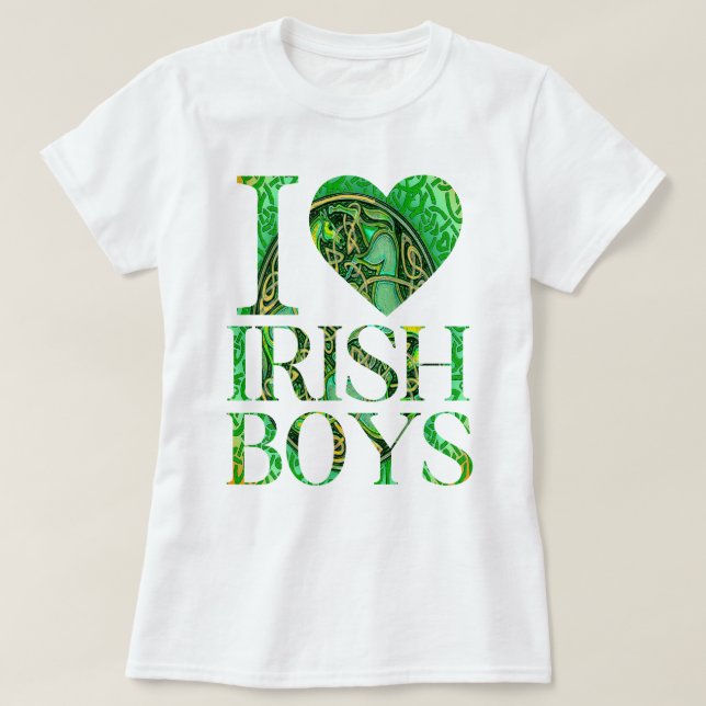Camiseta Me encantan los chicos irlandeses, Día de San Patr (Diseño del anverso)