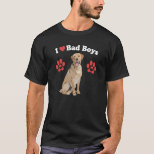 Camiseta Me encantan los chicos malos de Golden Lab cachorr