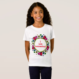 Camiseta Me encantan los corazones de la escuela doméstica