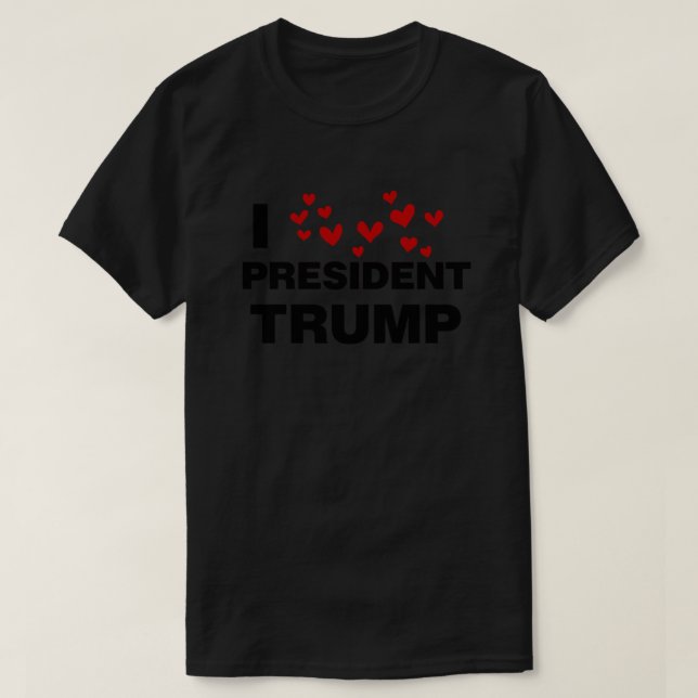 Camiseta Me encantan los corazones del presidente Trump (Diseño del anverso)