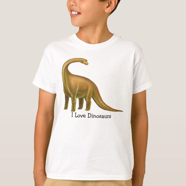 Camiseta Me encantan los dinosaurios Personalizable niños c (Anverso)