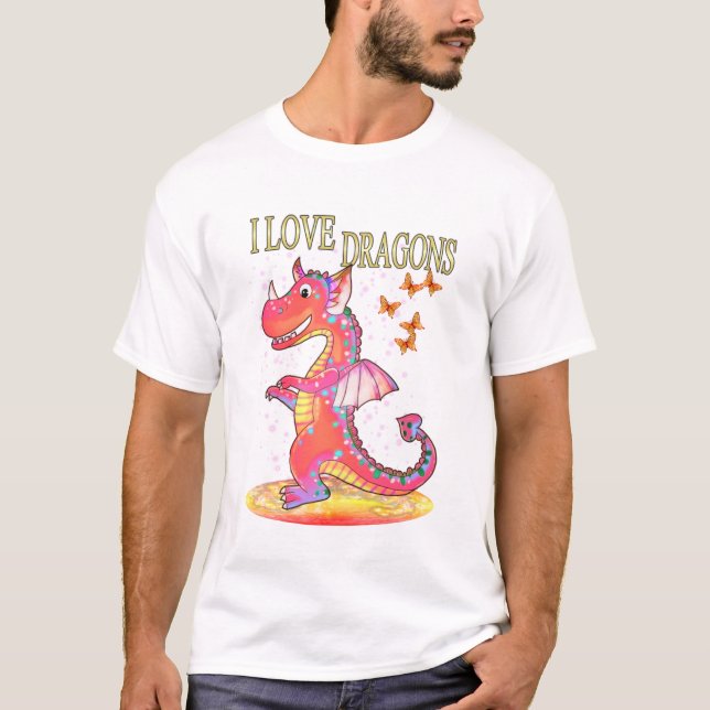 Camiseta Me Encantan Los Dragones. (Anverso)