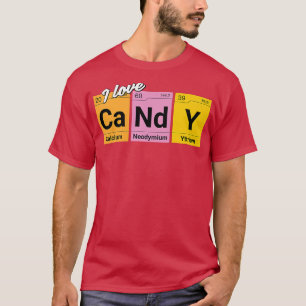 Camiseta Me encantan los elementos de dulzura de la química