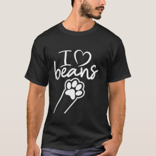 Camiseta Me encantan los frijoles adorable gato perro garra