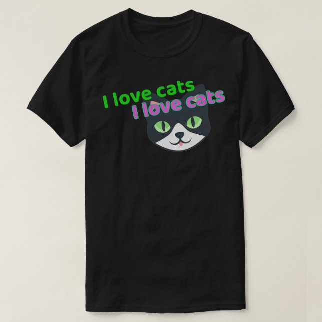 Camiseta Me encantan los gatos (Diseño del anverso)